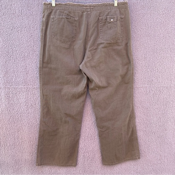 J. Jill Olive Twill Frayed Straight Leg Pants Sz 16P - Picture 7 of 13